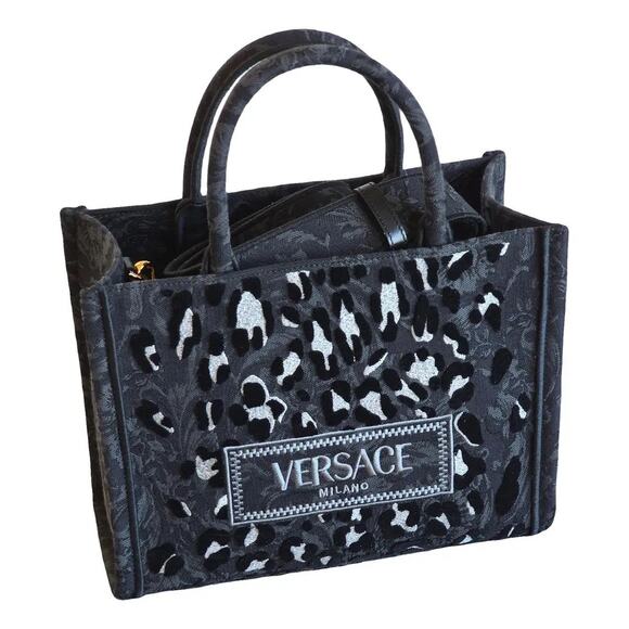 Limited Edition Barocco Athens Leopard Print with Silver Spots Tote /Crossbody - Picture 2 of 10